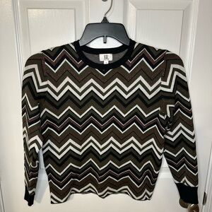 YAL New York Chevron Wave Sweater Size S Olive NWOT